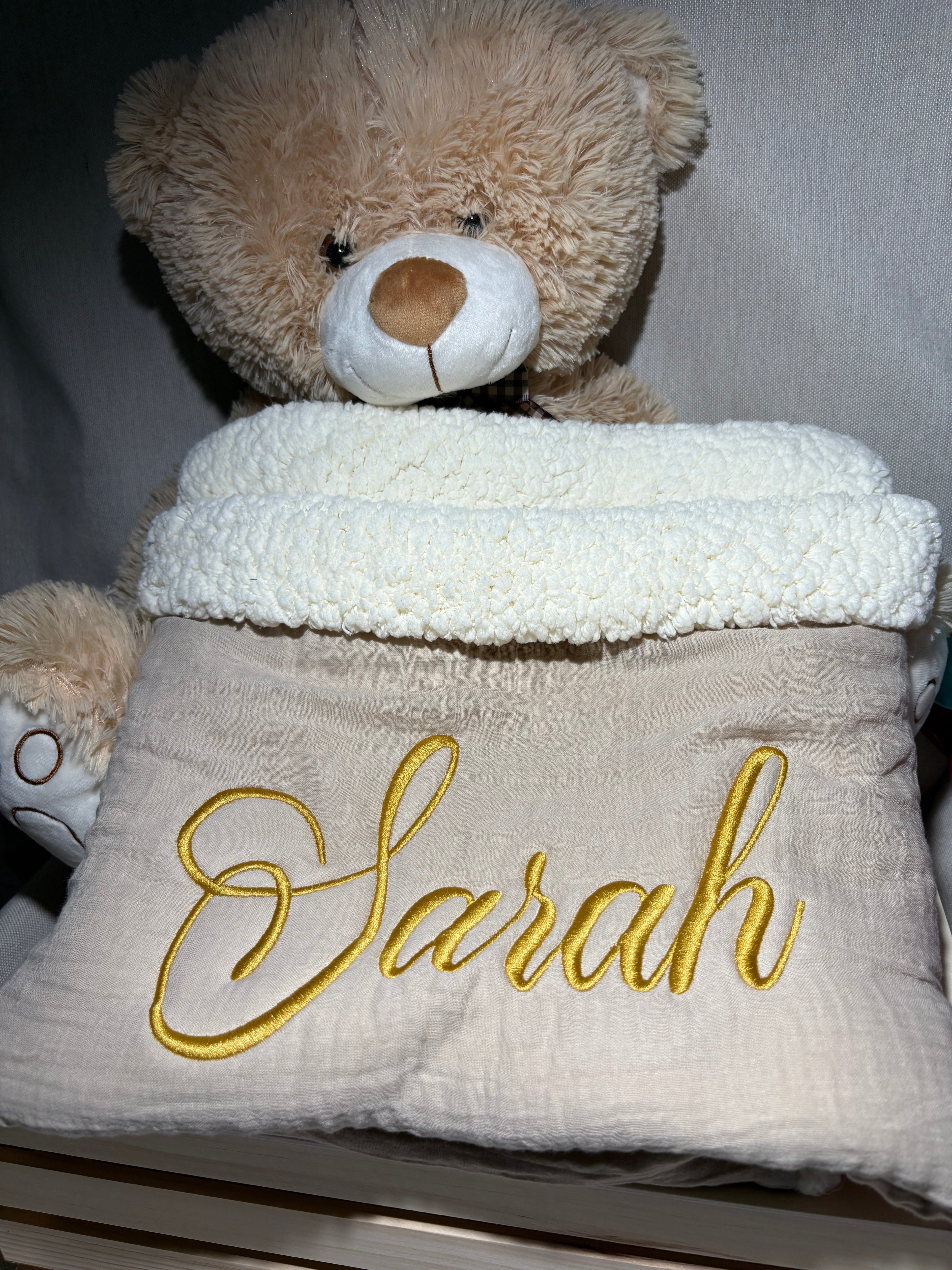 Plaide doublée polaire - Gaz de coton