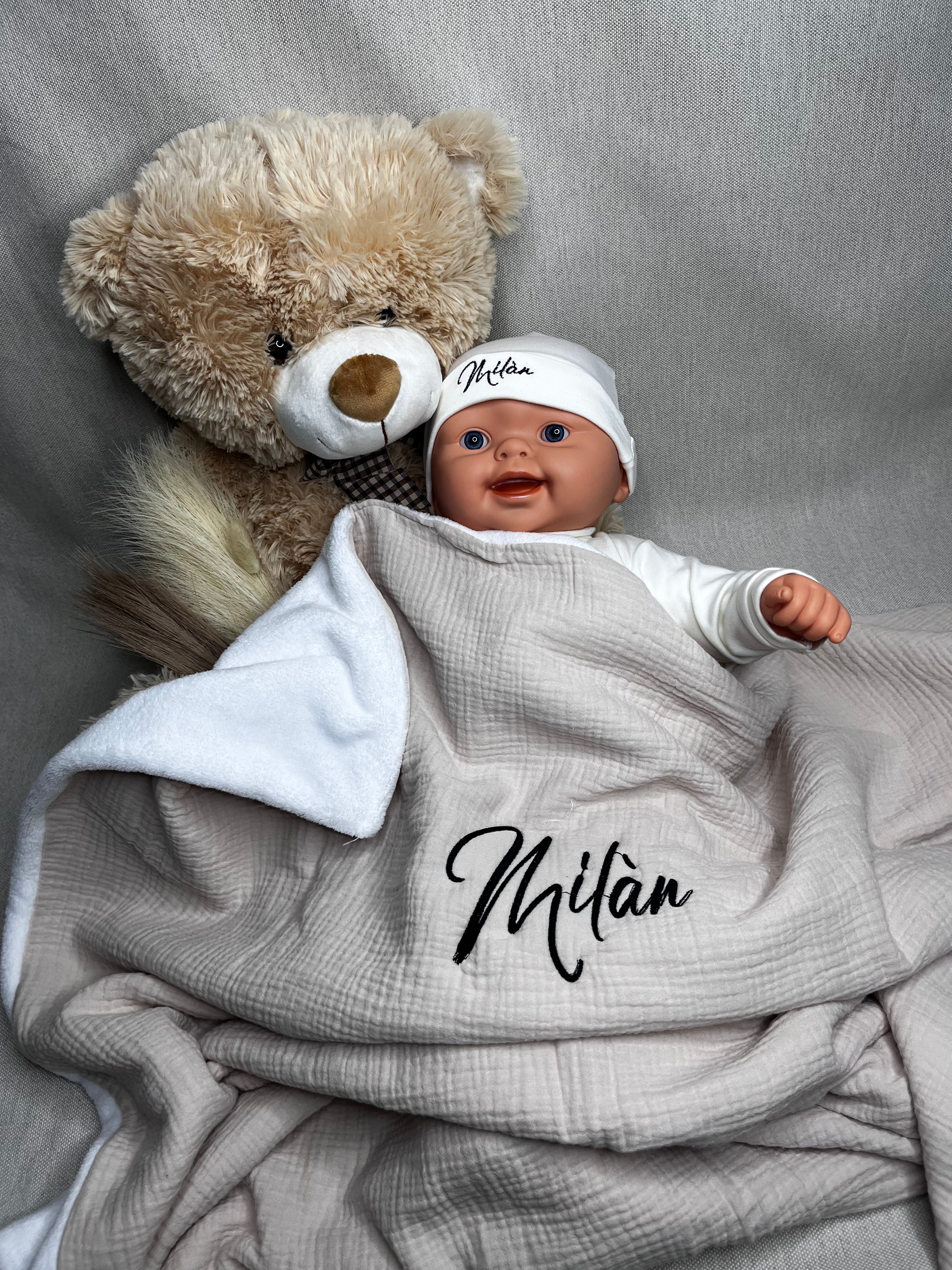 Plaide doublée polaire - Gaz de coton